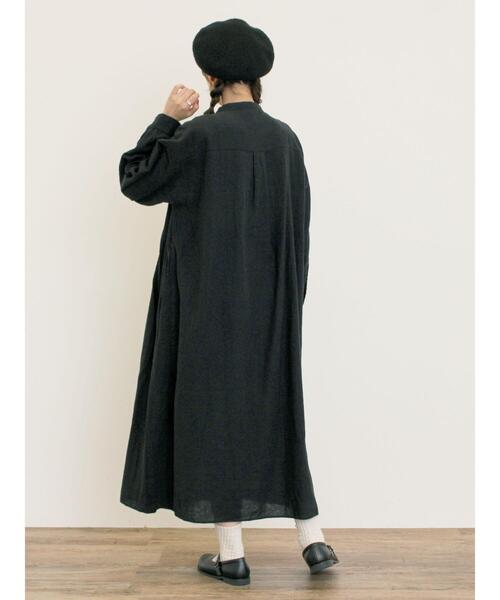 Samansa Mos2（サマンサ モスモス）の「【Cross×Linen】タックワンピース《S/Mサイズ》（ワンピース・レディース・ベージュ/ブルー/ブラック/キナリ/ボルドー・M/S）」の13枚目の写真