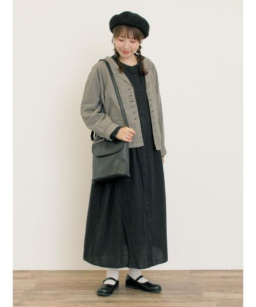 Samansa Mos2（サマンサ モスモス）の「【Cross×Linen】タックワンピース《S/Mサイズ》（ワンピース・レディース・ベージュ/ブルー/ブラック/キナリ/ボルドー・M/S）」の15枚目の写真