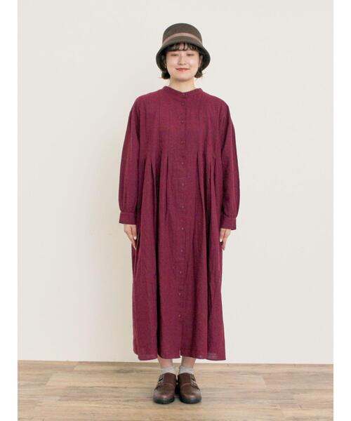 セール】【Cross×Linen】タックワンピース《S/Mサイズ》（ワンピース