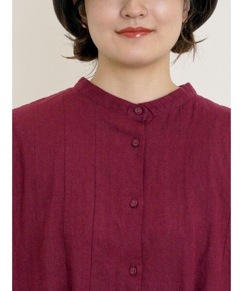 Samansa Mos2（サマンサ モスモス）の「【Cross×Linen】タックワンピース《S/Mサイズ》（ワンピース・レディース・ベージュ/ブルー/ブラック/キナリ/ボルドー・M/S）」の21枚目の写真