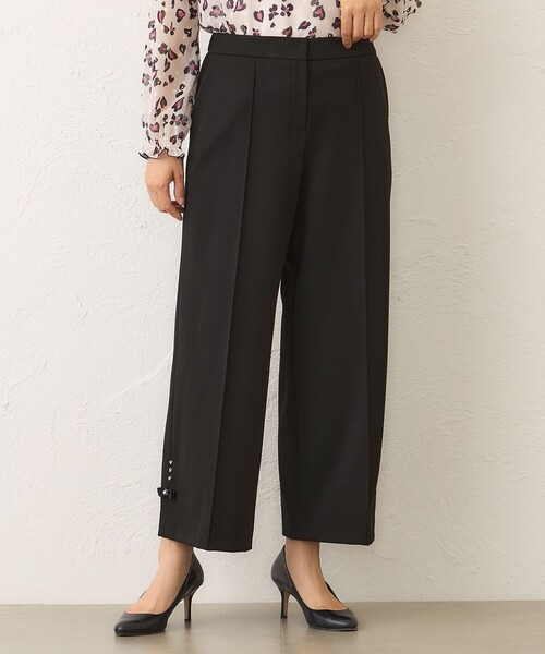 TO BE CHIC(トゥー ビー シック)の「ウールライク ワイドパンツ(その他パンツ・レディース・グレー系その他/ブラック・40/42)」の2枚目の写真