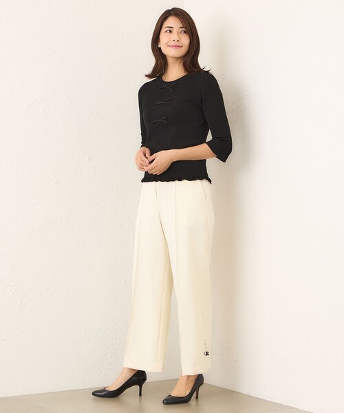 TO BE CHIC(トゥー ビー シック)の「ウールライク ワイドパンツ(その他パンツ・レディース・グレー系その他/ブラック・40/42)」の3枚目の写真