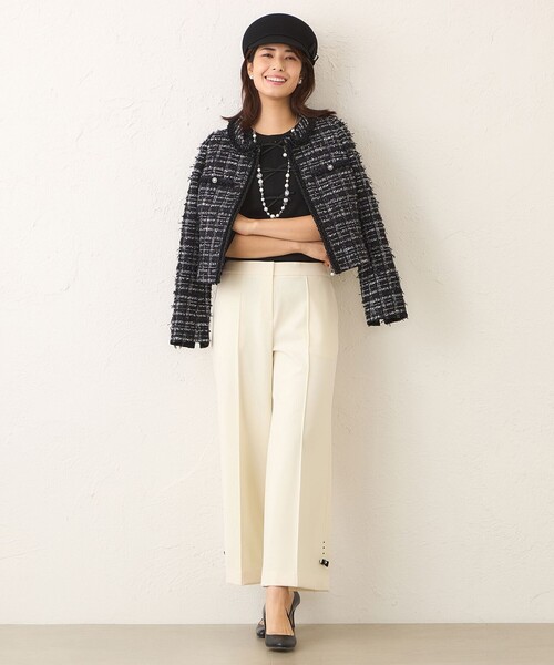 TO BE CHIC(トゥー ビー シック)の「ウールライク ワイドパンツ(その他パンツ・レディース・グレー系その他/ブラック・40/42)」の4枚目の写真