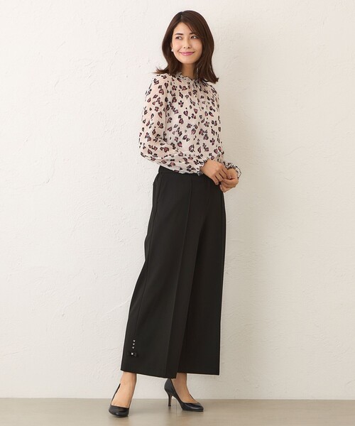 TO BE CHIC(トゥー ビー シック)の「ウールライク ワイドパンツ(その他パンツ・レディース・グレー系その他/ブラック・40/42)」の7枚目の写真