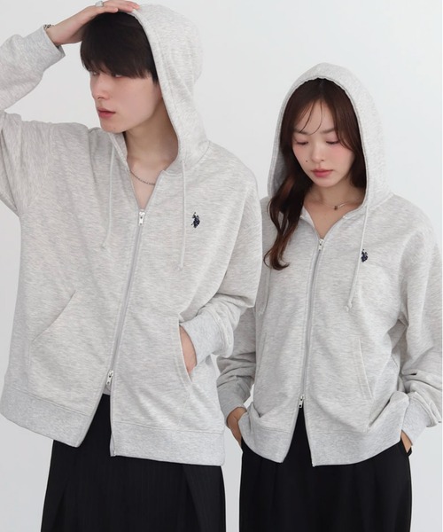 U.S. POLO ASSN.（ユーエスポロアッスン）の「∴WEGO/【大好評につき26春も再入荷★】U.S.POLO ASSN.別注ZIPパーカー（パーカー・メンズ・ブラック/オフホワイト/ネイビー/杢グレー・LARGE/MEDIUM/SMALL）」の4枚目の写真