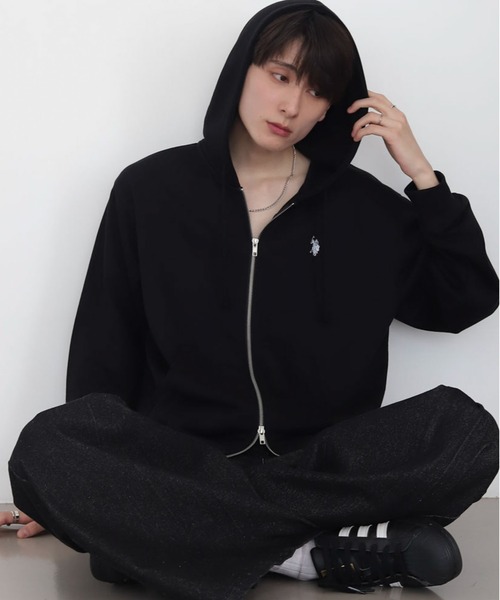 U.S. POLO ASSN.（ユーエスポロアッスン）の「∴WEGO/【大好評につき26春も再入荷★】U.S.POLO ASSN.別注ZIPパーカー（パーカー・メンズ・ブラック/オフホワイト/ネイビー/杢グレー・LARGE/MEDIUM/SMALL）」の21枚目の写真