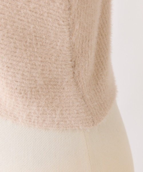 Seemi. byNICECLAUP（ シーミーバイナイスクラップ）の「【Seemi.】肩リボンフェザーニット（ニット/セーター・レディース・アイボリー/ブラック/ピンク・FREE）」の9枚目の写真