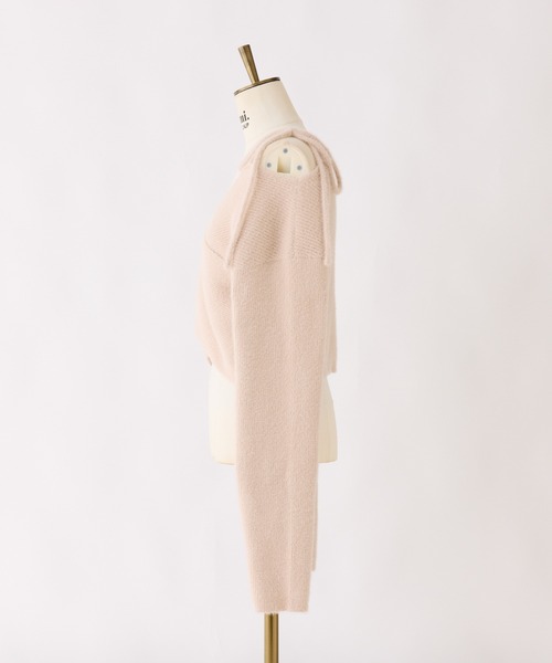 Seemi. byNICECLAUP（ シーミーバイナイスクラップ）の「【Seemi.】肩リボンフェザーニット（ニット/セーター・レディース・アイボリー/ブラック/ピンク・FREE）」の4枚目の写真