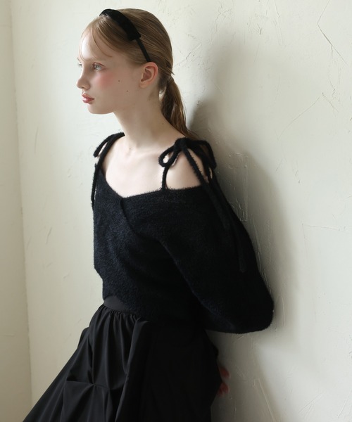 Seemi.】肩リボンフェザーニット（ニット/セーター）｜Seemi