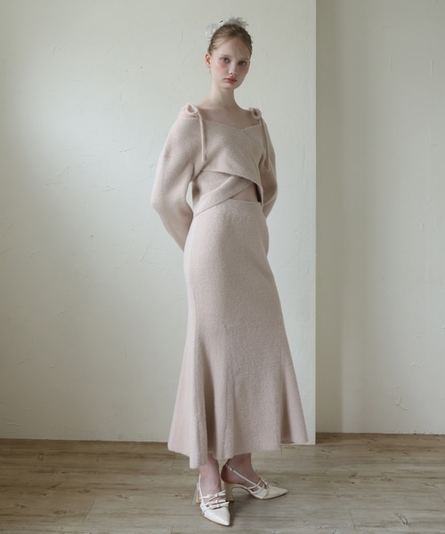 Seemi. byNICECLAUP（ シーミーバイナイスクラップ）の「【Seemi.】肩リボンフェザーニット（ニット/セーター・レディース・アイボリー/ブラック/ピンク・FREE）」の18枚目の写真