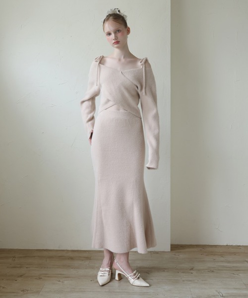 Seemi. byNICECLAUP（ シーミーバイナイスクラップ）の「【Seemi.】肩リボンフェザーニット（ニット/セーター・レディース・アイボリー/ブラック/ピンク・FREE）」の19枚目の写真