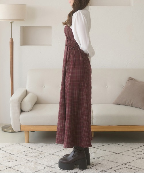 Ambre Neige（アンブルネージュ）の「side lace up flare dress / サイドレースアップフレアワンピース（ワンピース・レディース・ボルドー/ブラウン系その他/チャコールグレー/ブラック・FREE）」の21枚目の写真