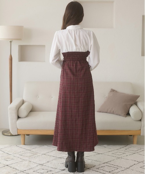 side lace up flare dress / サイドレースアップフレアワンピース