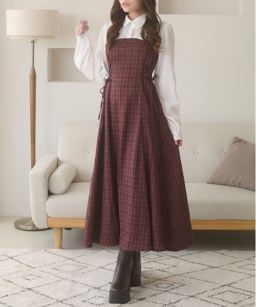 Ambre Neige（アンブルネージュ）の「side lace up flare dress / サイドレースアップフレアワンピース（ワンピース・レディース・ボルドー/ブラウン系その他/チャコールグレー/ブラック・FREE）」の15枚目の写真