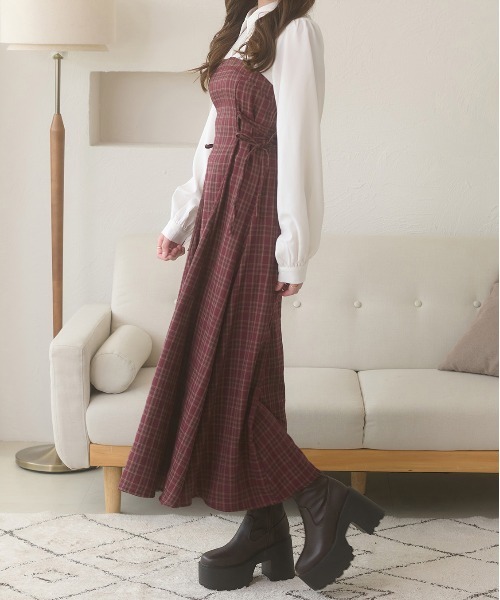Ambre Neige（アンブルネージュ）の「side lace up flare dress / サイドレースアップフレアワンピース（ワンピース・レディース・ボルドー/ブラウン系その他/チャコールグレー/ブラック・FREE）」の19枚目の写真