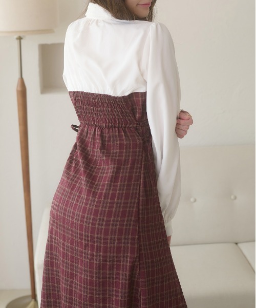 Ambre Neige（アンブルネージュ）の「side lace up flare dress / サイドレースアップフレアワンピース（ワンピース・レディース・ボルドー/ブラウン系その他/チャコールグレー/ブラック・FREE）」の16枚目の写真