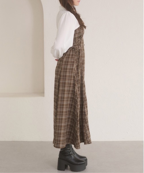 Ambre Neige（アンブルネージュ）の「side lace up flare dress / サイドレースアップフレアワンピース（ワンピース・レディース・ボルドー/ブラウン系その他/チャコールグレー/ブラック・FREE）」の12枚目の写真