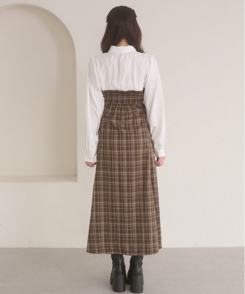 Ambre Neige（アンブルネージュ）の「side lace up flare dress / サイドレースアップフレアワンピース（ワンピース・レディース・ボルドー/ブラウン系その他/チャコールグレー/ブラック・FREE）」の13枚目の写真
