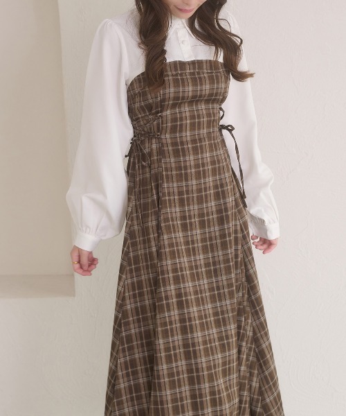 Ambre Neige（アンブルネージュ）の「side lace up flare dress