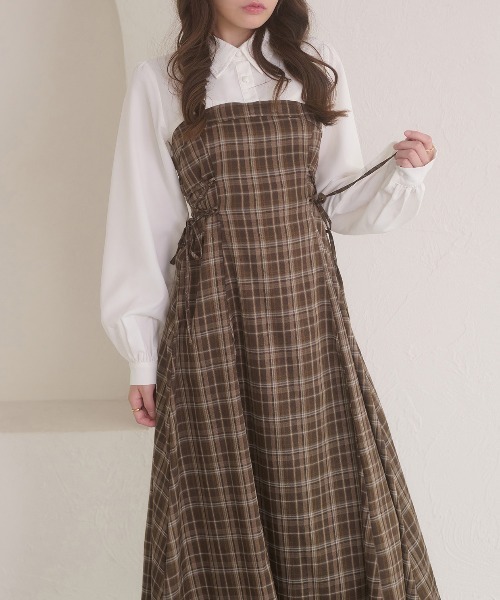 Ambre Neige（アンブルネージュ）の「side lace up flare dress / サイドレースアップフレアワンピース（ワンピース・レディース・ボルドー/ブラウン系その他/チャコールグレー/ブラック・FREE）」の10枚目の写真