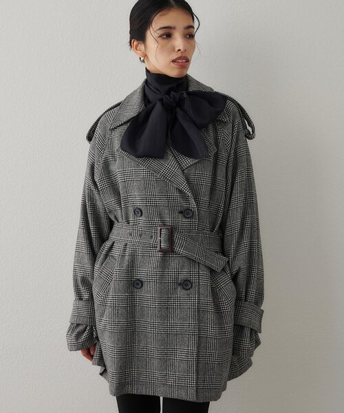 Whim Gazette（ウィムガゼット）の「ウールミドルトレンチコート（トレンチコート・レディース・ブラック・FREE）」の3枚目の写真