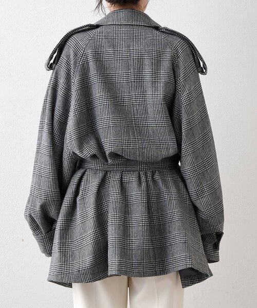 Whim Gazette（ウィムガゼット）の「ウールミドルトレンチコート（トレンチコート・レディース・ブラック・FREE）」の14枚目の写真