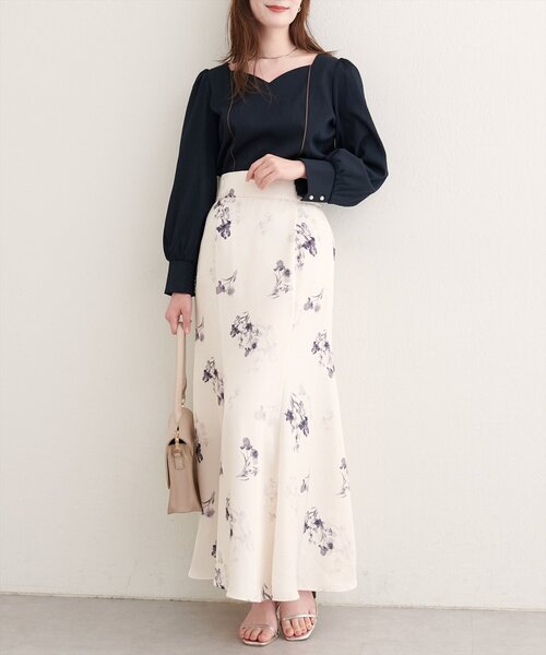 natural couture（ナチュラルクチュール）の「ハートネックパイピング配色ブラウス（シャツ/ブラウス・レディース・ブラウン/ピンク/ネイビー/アイボリー・FREE）」の15枚目の写真