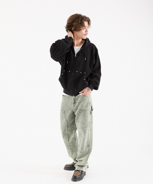 FTW（エフティダブリュー）の「WAFFLE STUDS ZIP HOODIE（パーカー・メンズ・グリーン/グレー/ブラック・MEDIUM/LARGE/SMALL）」の13枚目の写真