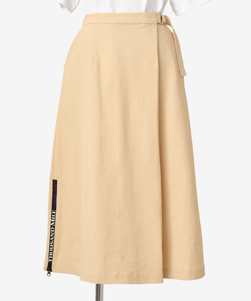 THOUSAND MILE（サウザンドマイル）の「[L's]WRAPPED SKIRT SEERSUCKER/ラップスカートシアサッカー（スカート・レディース・ネイビー/ブラウン/イエロー/ブラック・L/M）」の13枚目の写真