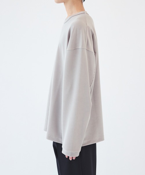 STUDIOUS（ステュディオス）の「【STUDIOUS】ナロープリーツスウェット（Tシャツ/カットソー・メンズ・ブラック/ブラウン/グレイッシュベージュ・1/2/3）」の8枚目の写真