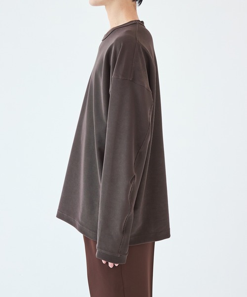 STUDIOUS（ステュディオス）の「【STUDIOUS】ナロープリーツスウェット（Tシャツ/カットソー・メンズ・ブラック/ブラウン/グレイッシュベージュ・1/2/3）」の9枚目の写真