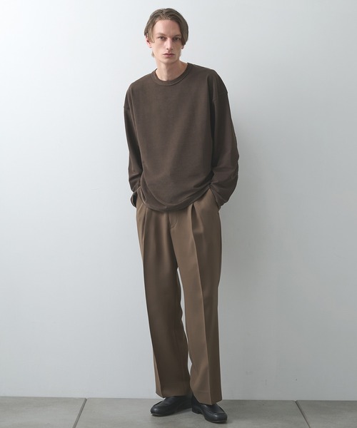 STUDIOUS（ステュディオス）の「【STUDIOUS】ナロープリーツスウェット（Tシャツ/カットソー・メンズ・ブラック/ブラウン/グレイッシュベージュ・1/2/3）」の19枚目の写真