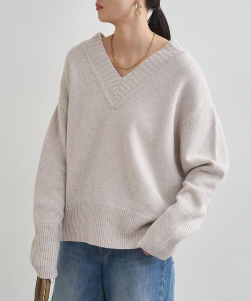 LOUNGEDRESS（ラウンジドレス）の「ウール100Vニット（ニット/セーター・レディース・ネイビー/ベビーピンク/アイボリー・FREE）」の14枚目の写真