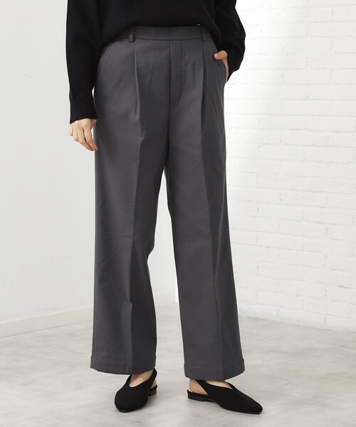 THE SHOP TK （ザ ショップ ティーケー ）の「【ラクで快適】ハイパーストレッチ あったか裏起毛ワイドパンツ（その他パンツ・レディース・ベージュ/ネイビー/ブラック/グレー・11/13/12）」の3枚目の写真