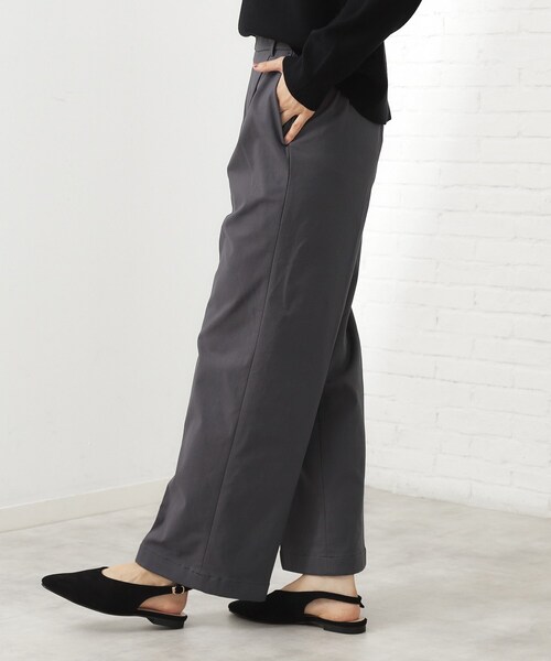 THE SHOP TK （ザ ショップ ティーケー ）の「【ラクで快適】ハイパーストレッチ あったか裏起毛ワイドパンツ（その他パンツ・レディース・ベージュ/ネイビー/ブラック/グレー・11/13/12）」の5枚目の写真