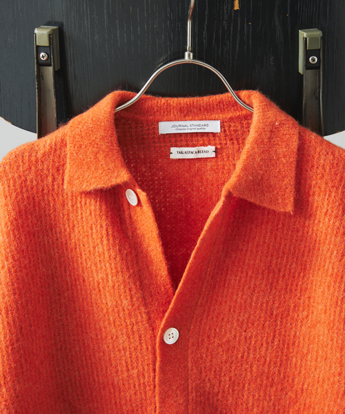 JOURNAL STANDARD（ジャーナルスタンダード）の「ヤク アルパカ ブレンド カーディガン（カーディガン/ボレロ・メンズ・ネイビー/オレンジ/ブラウン系その他/アイボリー・LARGE/MEDIUM）」の16枚目の写真