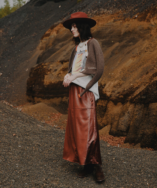 Freada(フリーダ)の「Freada/フリーダ ヘビーサテンスカート(スカート・レディース・ダークブラウン/ブラック・ONE SIZE)」の12枚目の写真