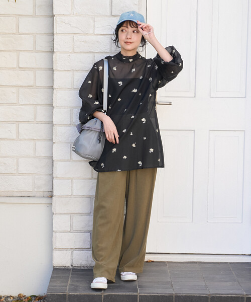 FREAK'S STORE(フリークスストア)の「2WAY シアージャガードチュニックブラウス(シャツ/ブラウス・レディース・ホワイト/ブラック・フリ-)」の10枚目の写真