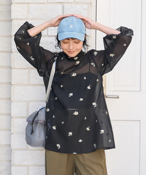 FREAK'S STORE(フリークスストア)の「2WAY シアージャガードチュニックブラウス(シャツ/ブラウス・レディース・ホワイト/ブラック・フリ-)」の19枚目の写真