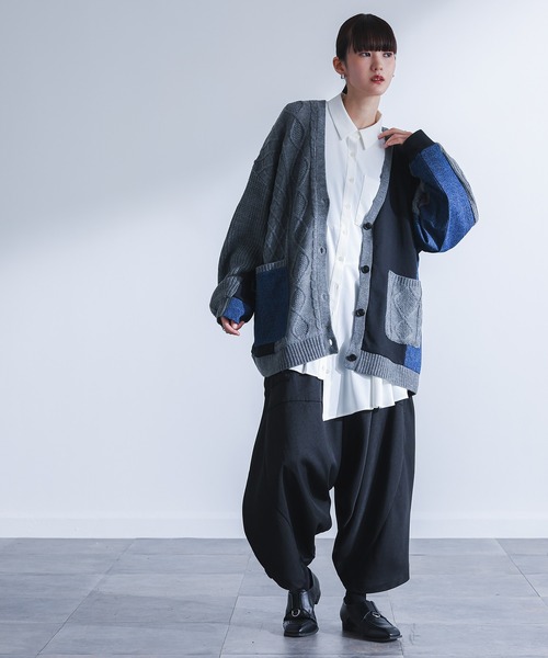 kOhAKU(コハク)の「『配色異素材切替ニットカーディガン』(カーディガン/ボレロ・レディース・杢グレー・FREE)」の22枚目の写真