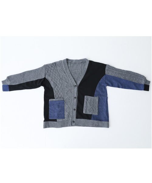 kOhAKU(コハク)の「『配色異素材切替ニットカーディガン』(カーディガン/ボレロ・レディース・杢グレー・FREE)」の8枚目の写真