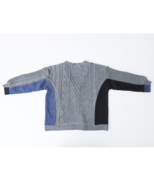 kOhAKU(コハク)の「『配色異素材切替ニットカーディガン』(カーディガン/ボレロ・レディース・杢グレー・FREE)」の9枚目の写真