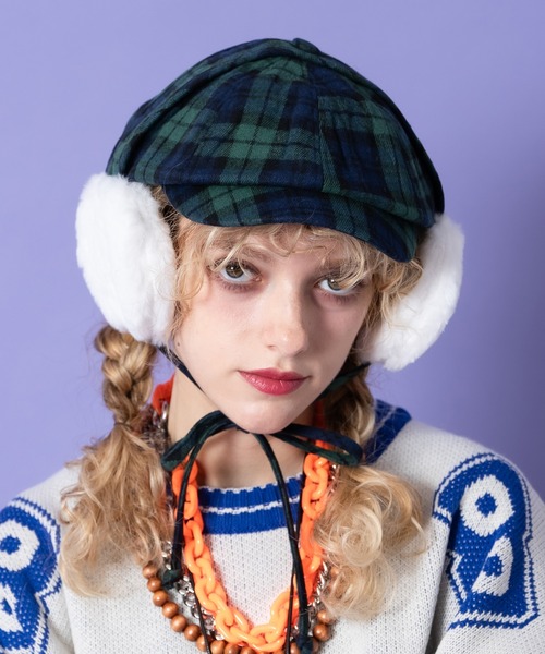 an meets zakka 起毛肉厚ネルタータンチェック柄キャスケット(別売り