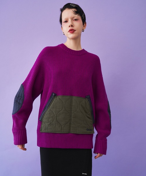 トップス OMMO QUILTING DOCKING KNIT TOP QUILTING DOCKING KNIT TOP（ニット/セーター）｜OMMO（オーエム