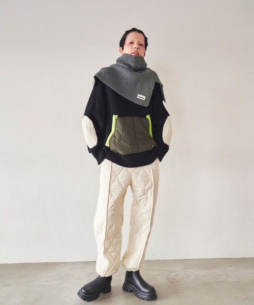 QUILTING DOCKING KNIT TOP（ニット/セーター）｜OMMO（オーエム