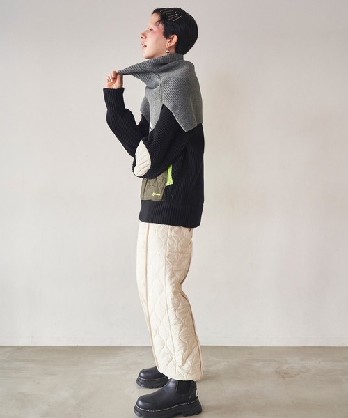 QUILTING DOCKING KNIT TOP（ニット/セーター）｜OMMO（オーエム