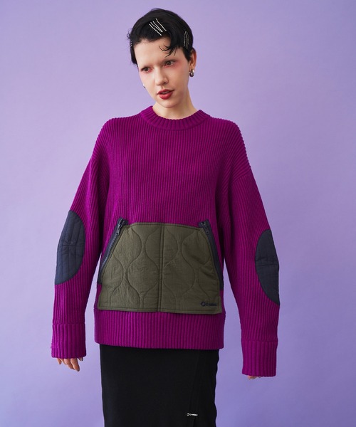 トップス OMMO QUILTING DOCKING KNIT TOP QUILTING DOCKING KNIT TOP（ニット/セーター）｜OMMO（オーエム