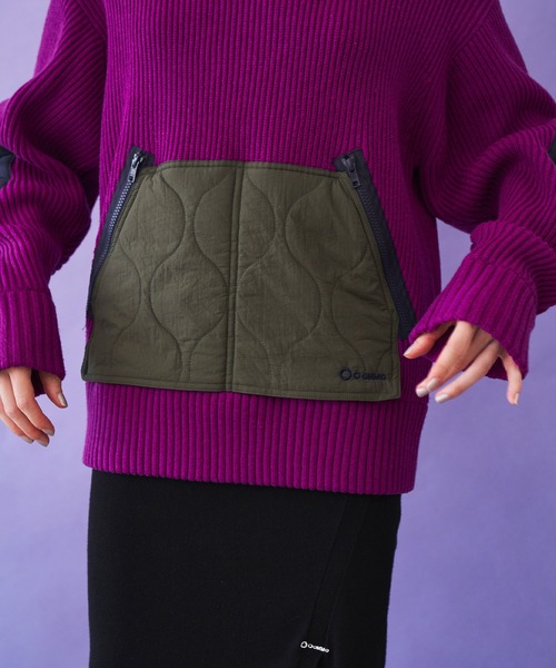 OMMO（オーエムエムオー）の「QUILTING DOCKING KNIT TOP（ニット/セーター・レディース・ブラック/ホワイト/パープル・F）」の8枚目の写真