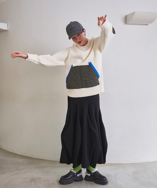 QUILTING DOCKING KNIT TOP（ニット/セーター）｜OMMO（オーエム