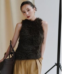 anuans アニュアンス　ベスト　トップス　ブラウン　茶色 アニュアンス anuans アルパカ混ニットベスト （BROWN